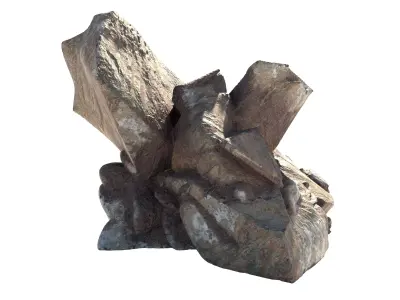 Red stone rock  Low-poly 3D model