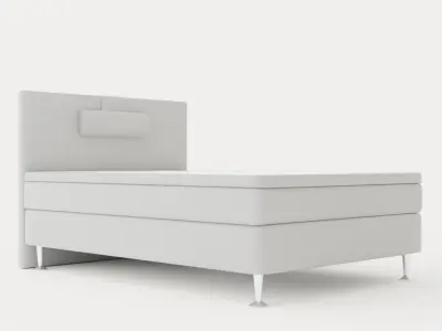 Meja Bed Package 140x200cm Light Gray With Neck Pillow Low-poly 3D model