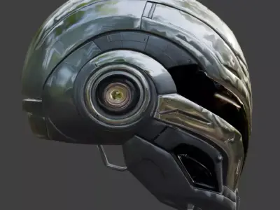 Cyber Mecha V-Fin Commander 3D Model Low-poly 3D model