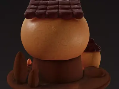 Skull House Whimsical Halloween 3D Model Printable STL Miniature 3D model