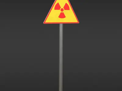 Game-ready Radioactivity sign - Unity - HDRP - UE4 Low-poly 3D model