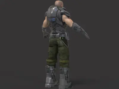 Fiction Soldier Low-poly 3D model