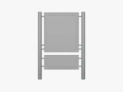 Basic Advertising Stand - Geometry Only No Textures No Materials 3D model