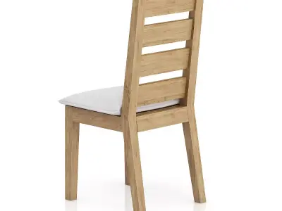 Wooden Chair with Pillow Seat 3D model