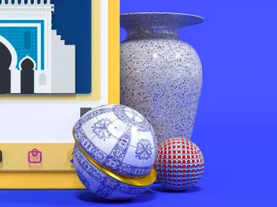 Instagram phone ui interface  3D model