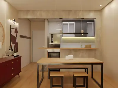 Living-dining 3D model