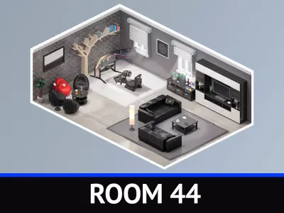 Room 44 Low-poly 3D model