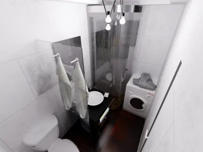 Bathroom model with V-Ray settings 3D model