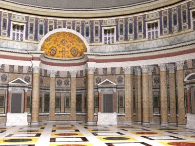 Pantheon with interior 3D model