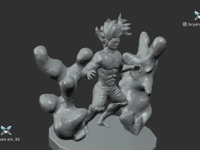 Figura One Piece-Monkey D Luffy Gear 4 Snake Man 3D print model