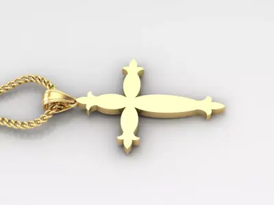 Light Gold 18K Cross Pendant 1CP089 3D print model purchase