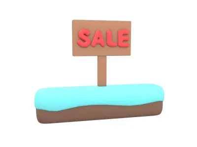 Land Sale Icon v1 002 Low-poly 3D model