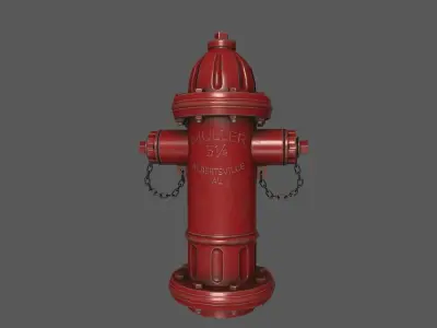 US fire hydrant Low-poly 3D model