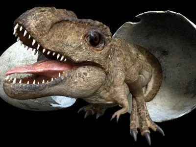  tyrannosaurusRex baby Rigged 3D 