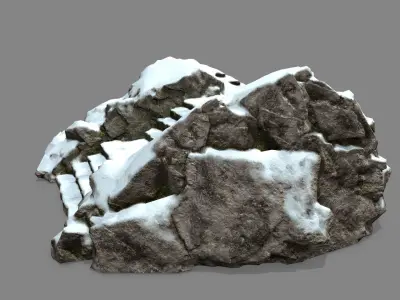 Rock  Gate Low-poly 3D model 2