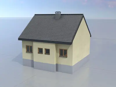 Modern single-family house version 2 R Low-poly 3D model