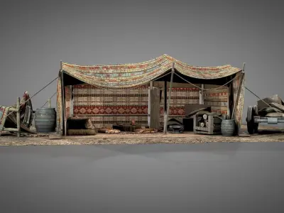 Bedouin Desert Tent v4 3D model