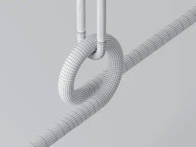 Beau Loop Brass Linear Pendant Light 3D model