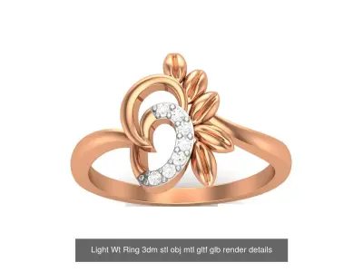 30 Light Wt  Ring 3dm stl obj mtl gltf glb render details  3D Model Pack