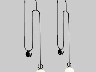 Glass ball pendant lamp Low-poly 3D model