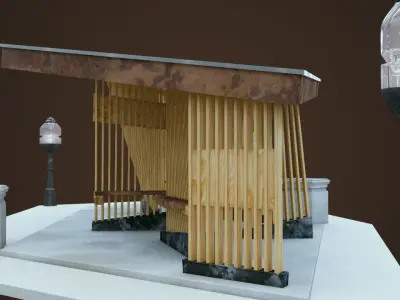 Bus Stop Low-poly 3D model