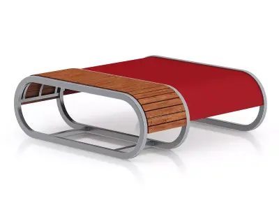 Modern Red Footrest 3D model