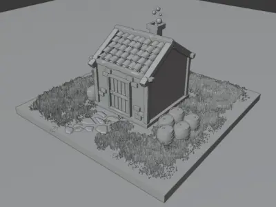 Small house Low-poly 3D model get
