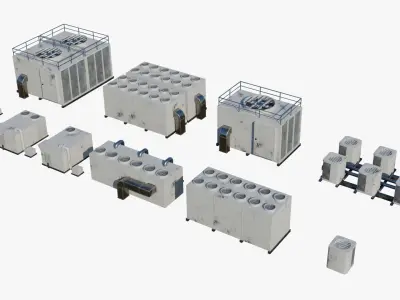 Rooftop Props Pack Low-poly 3D model