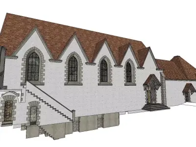 Architecture-Religion-God-Culture-Temple-0247 church with sta... 3D model
