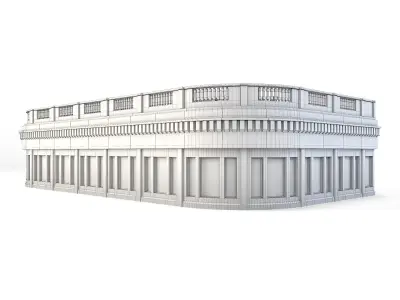 Tenement Building Roof Floor Low-poly 3D model