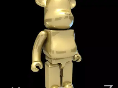 Gold Bear Brick 3D model