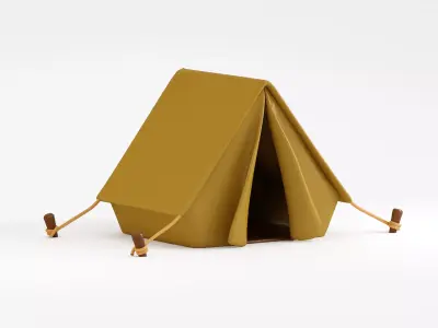 Cartoon Camping Tent Low-poly 3D model