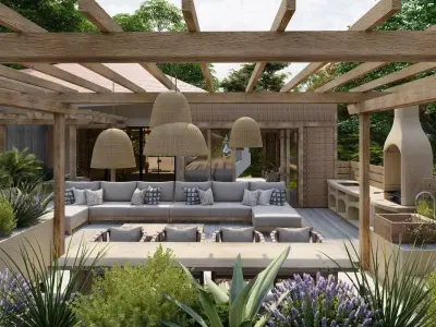 Garden Landscape 3D Model - SketchUp and Lumion Scene 3D model