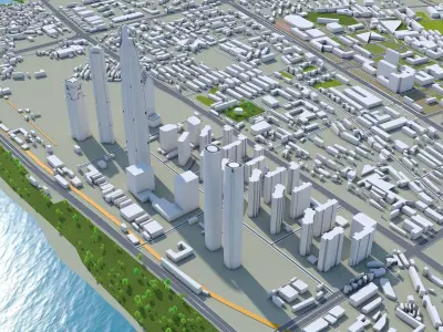 Wuhan Hubei China Low-poly 3D model