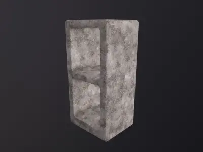 Cinderblock 3D Model Low-poly 3D model