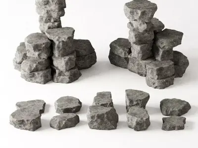 Rock stone collection n6 3D model