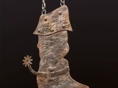 Old sign for a shoemakers shop Low-poly 3D model