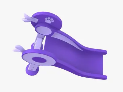 Kid Park Slide Park Equipment Interior Purple 3D model
