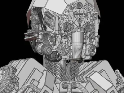 SCIFI ROBOT - HUMANOID CONCEPT Low-poly 3D model