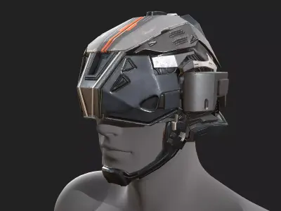 Helmet scifi  Low-poly 3D model