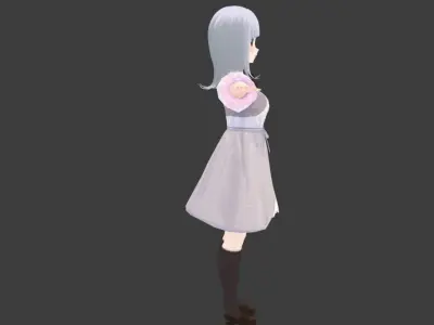 SciFi 3d anime kawaii girl character c17 Low-poly 3D model