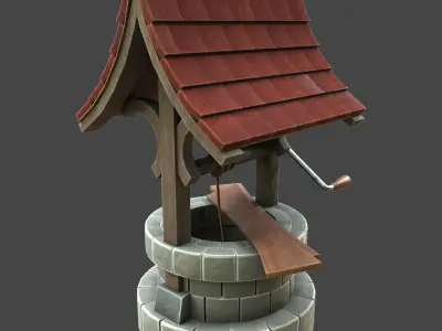 Well medeval 3d model Low-poly 3D model