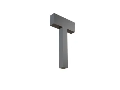 Pixel Font T v1 001 Low-poly 3D model