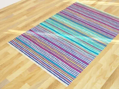 Rug 3D Model oriental Low-poly 3D model