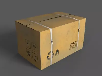 low poly box cardboard Low-poly 3D model