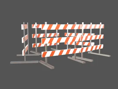 Road Barriers v3 001 Low-poly 3D model