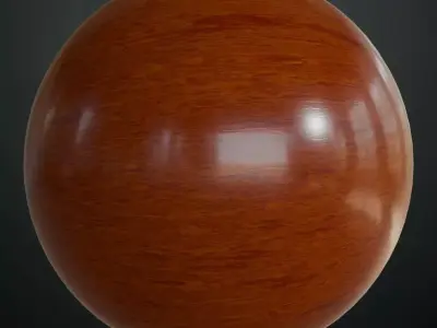 Polished Glossy Cherry Wood Surface PBR Seamless Texture