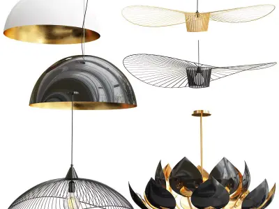 Collection of new minimalist chandelier 5 3D model
