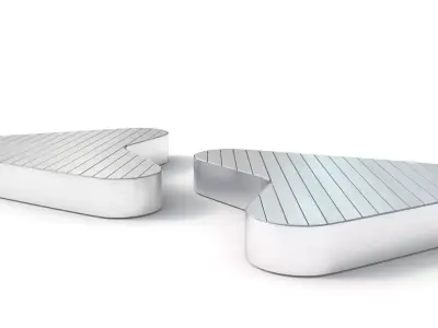 Outdoor Metal Wood Bench 001 3D model