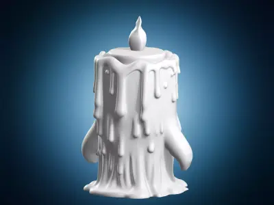 Melting Candle Ghost Character Toy 3D print model
